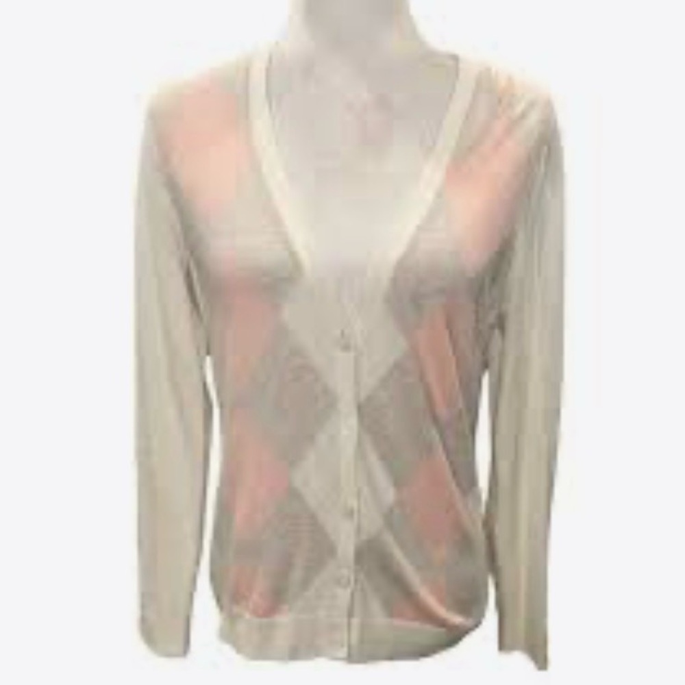 Brooks Brothers Cream and peach Argyle Sweater